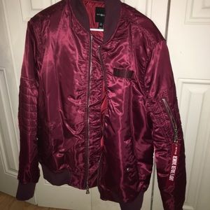 Burgundy Bomber Jacket